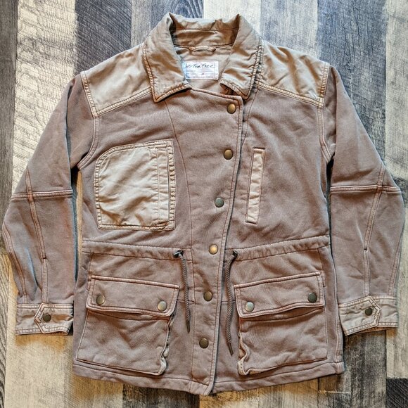 We the Free People Saturday Utility Jacket XS Brown Tan - Picture 4 of 9